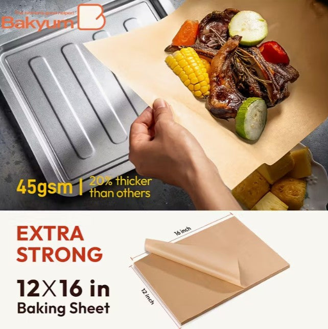 400 Sheets Parchment Paper UNBLEACHED Precut Oil-Proof 12"x16" (A-1-4)