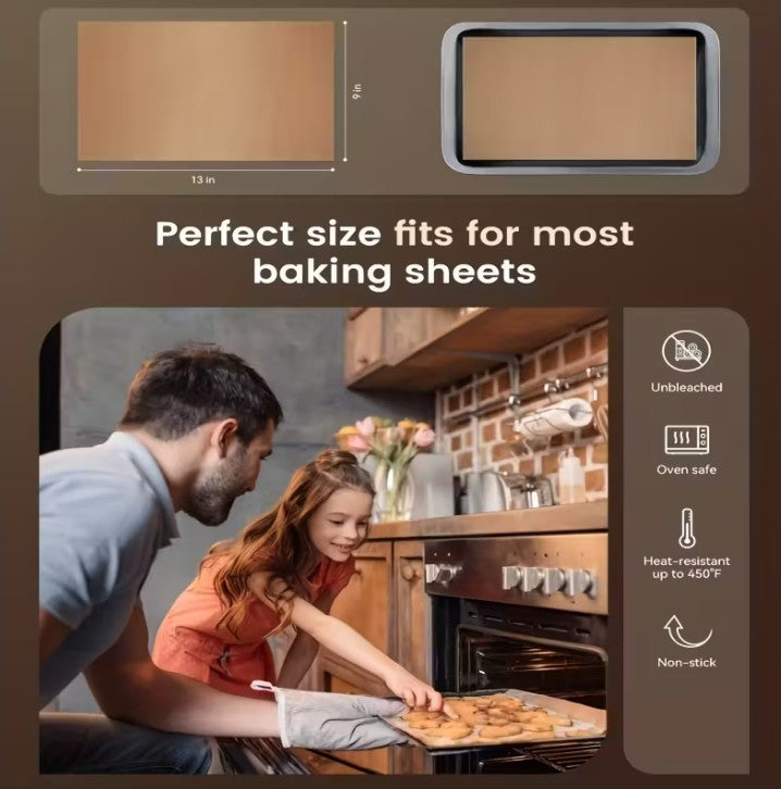 400 Sheets Parchment Paper UNBLEACHED Precut Oil-Proof 9"x13" (A-2-4)