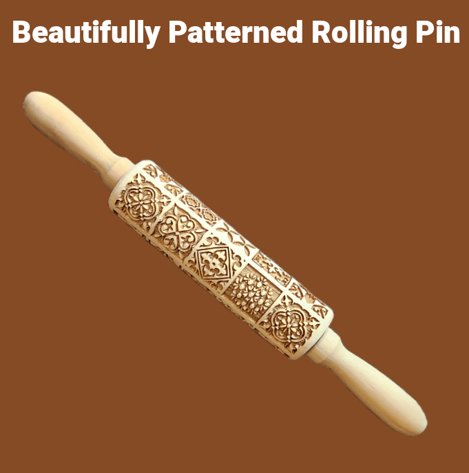 Damask Patterned Rolling Pin - Fantastic Gift Idea for Bakers!