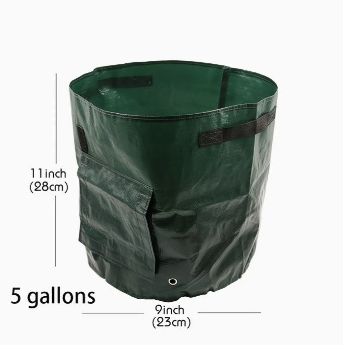 5 pack! Durable Garden Planting Bags with Reinforced Handle - For Potatoes, Tomatoes, and Other Vegetables & Fruits