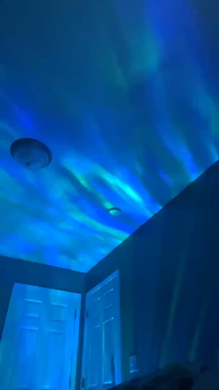 Load video: LED Aurora Night / Water Table Top Light Projector NIGHT RELAXATION Sleep Aid