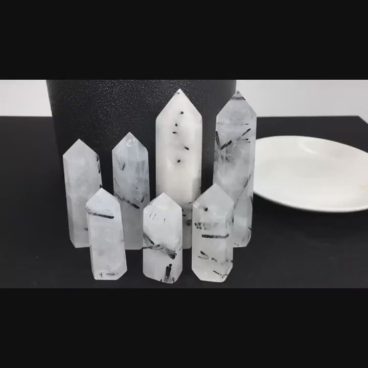 Load video: Black Rutilated Quartz Tower: Energy, Grounding, Intuition 3"