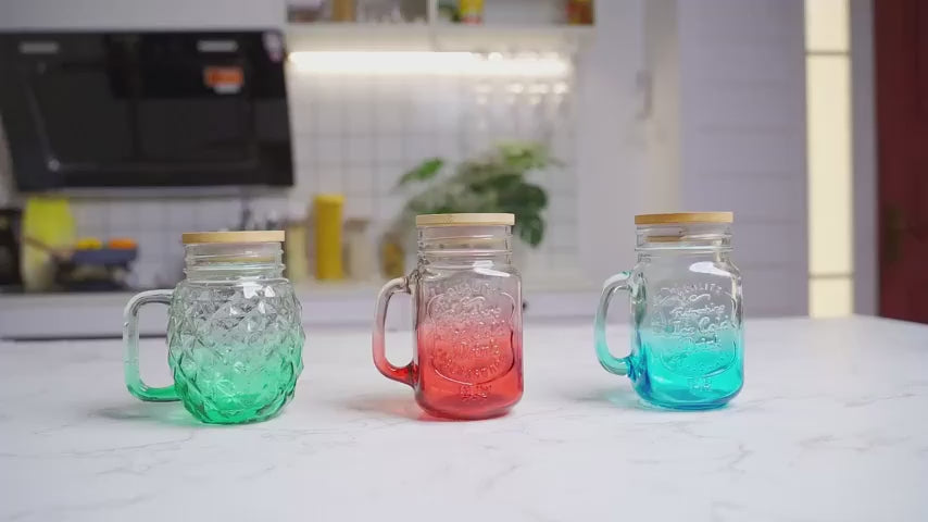 Load video: 10 Pack Mason Jar NATURAL BAMBOO LIDS with Straw Hole - Convert Jars to Drinking Glasses!