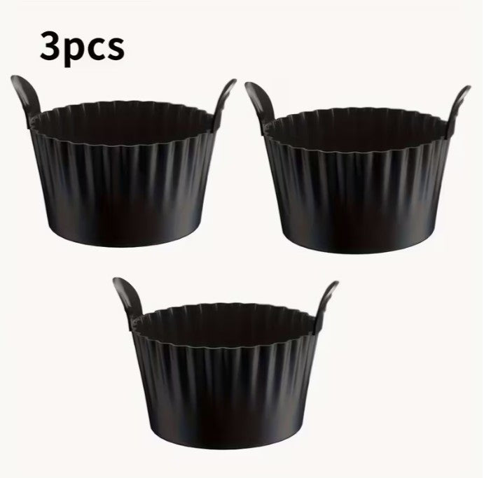 3 Pack AIR FRYER / Countertop Toaster Oven Silicone Ramekins  / Cupcake Baking Liners (A-1-1)