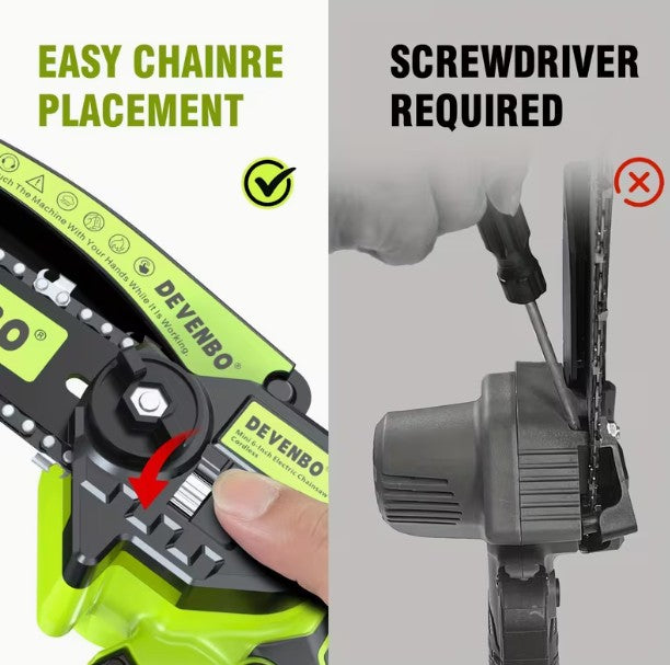 Wireless Lightweight Handheld Chainsaw for Branch, Log & Wood Trimming