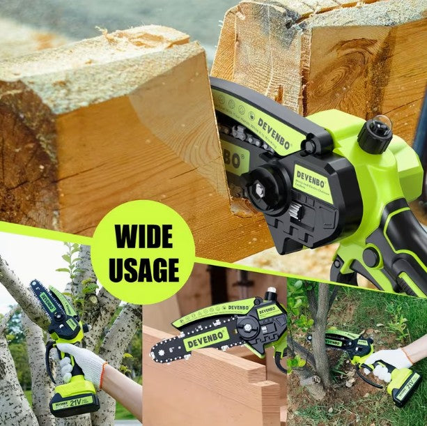 Wireless Lightweight Handheld Chainsaw for Branch, Log & Wood Trimming