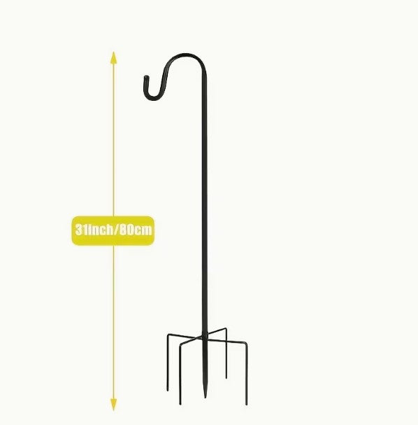 2 Pack! Metal Shepherds Hooks - 30" for Solar Lights, Chimes, Bird Feeders