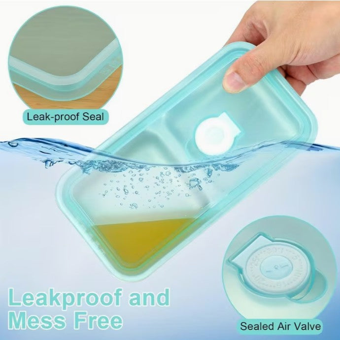 4pc Stainless Steel Divided Containers + Vented Lids - Snacks & Small Food Storage ( )