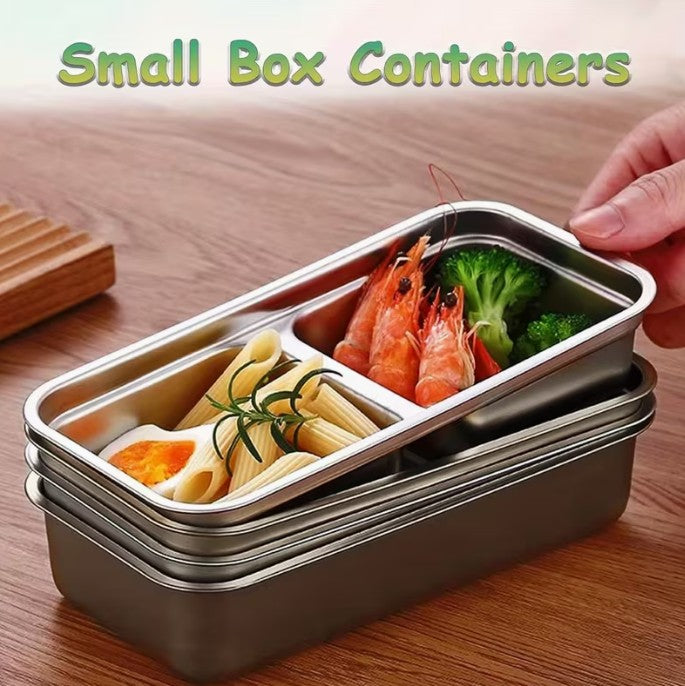 4pc Stainless Steel Divided Containers + Vented Lids - Snacks & Small Food Storage ( )