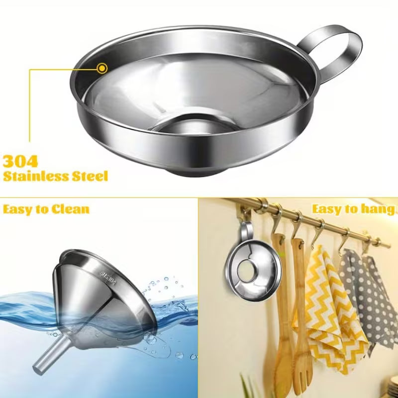 10-Piece Kit! STAINLESS STEEL Filter, Strain & Canning Set - Compact Design for Small Spaces