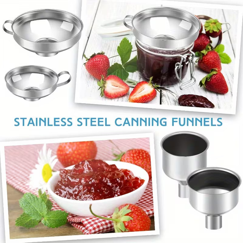 10-Piece Kit! STAINLESS STEEL Filter, Strain & Canning Set - Compact Design for Small Spaces