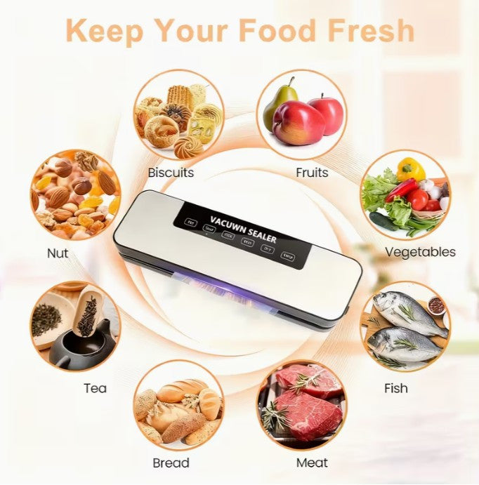 DELICIO Wet & Dry Food Saver Vacuum Sealer + 30 Free Vac Bags (A-1-3)
