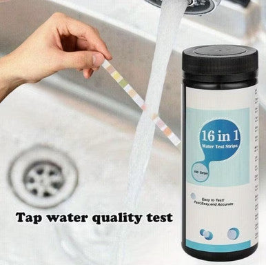 16-in-1 Water Test Strips Kit - Heavy Metals, Fluoride, Mercury, Toxins (50 Strips) (A-1-2)